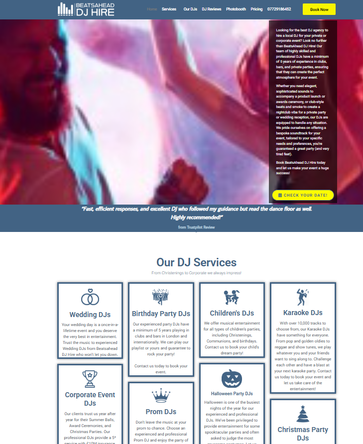 BeatsAhead DJ & Karaoke Website